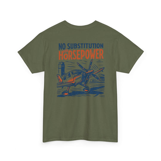 No Substitution for Horsepower Aviation Graphic T-Shirt
