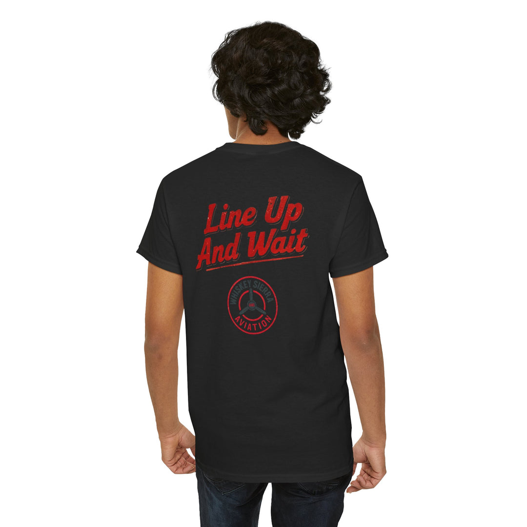 Line Up and Wait – Aviation Graphic Tee