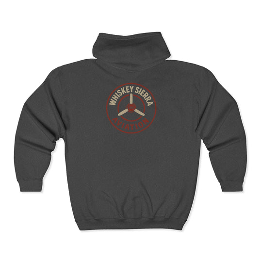 Whiskey Sierra Aviation Logo Zippered Hoodie