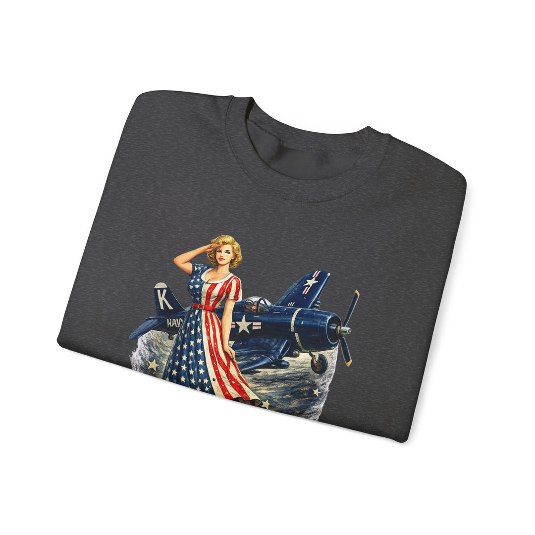 Arsenal of Democracy Vintage Pin-Up Plane- Sweatshirt