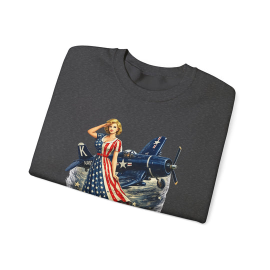 Arsenal of Democracy Vintage Pin-Up Plane- Sweatshirt