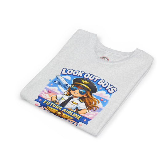 Future Airline Captain Youth T-Shirt – “Look Out Boys”