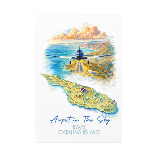 Catalina Island KAVX “Airport in the Sky” – Aviation Canvas Wall Art | Pilot & Airport Artwork