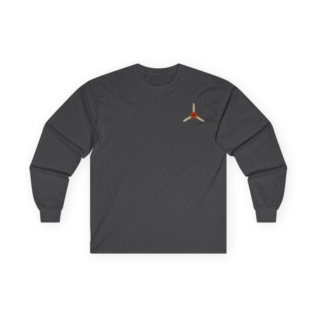 Orange Aviation Logo Long Sleeve Tee — "Whiskey Sierra Aviation" Pilot Shirt