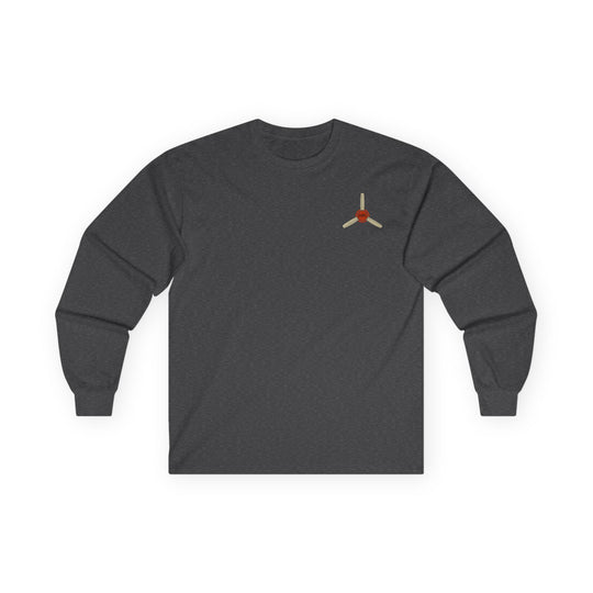 Orange Aviation Logo Long Sleeve Tee — "Whiskey Sierra Aviation" Pilot Shirt