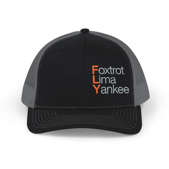 Foxtrot Lima Yankee Embroidered Trucker Cap — Aviation Phonetic Hat
