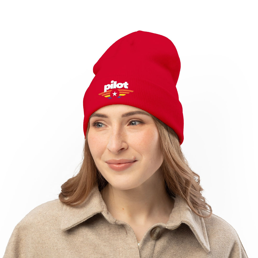 Pilot Embroidered Pilot Beanie - Vintage Wings Aviation Hat