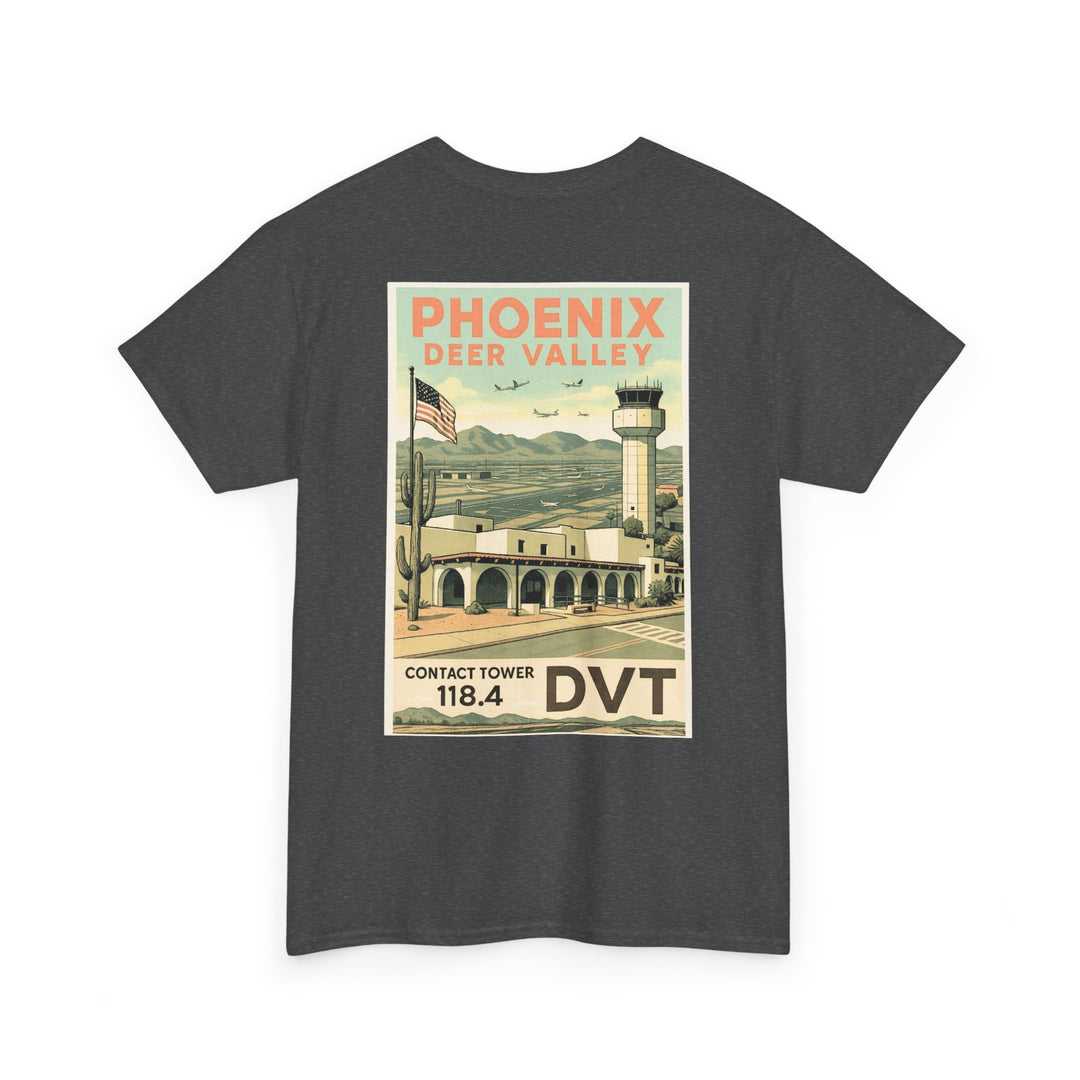 Phoenix Deer Valley Airport Aviation Graphic T-Shirt – Retro Poster
