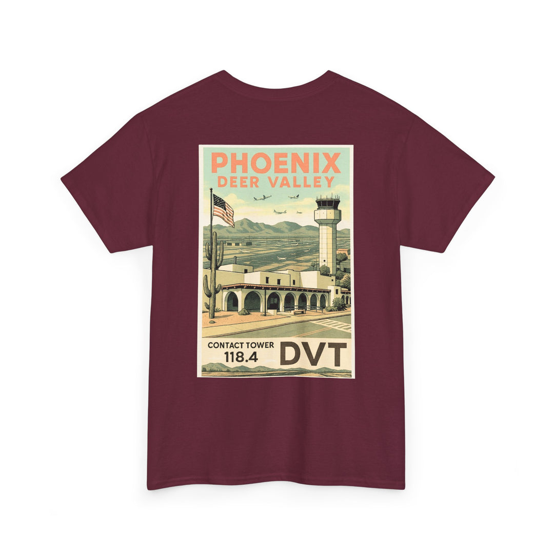 Phoenix Deer Valley Airport Aviation Graphic T-Shirt – Retro Poster
