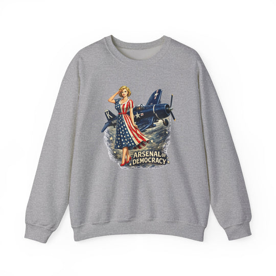Arsenal of Democracy Vintage Pin-Up Plane- Sweatshirt
