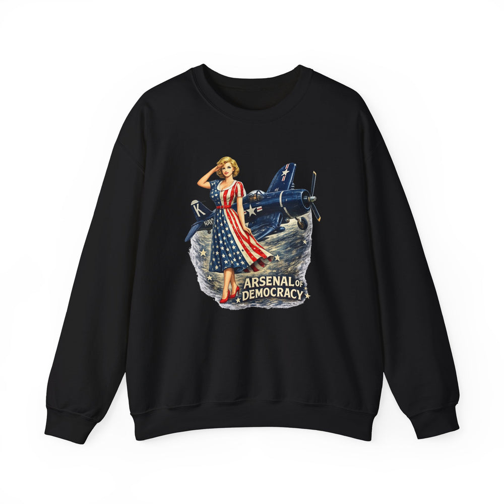 Arsenal of Democracy Vintage Pin-Up Plane- Sweatshirt