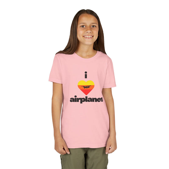 I Love Airplanes Youth T-Shirt