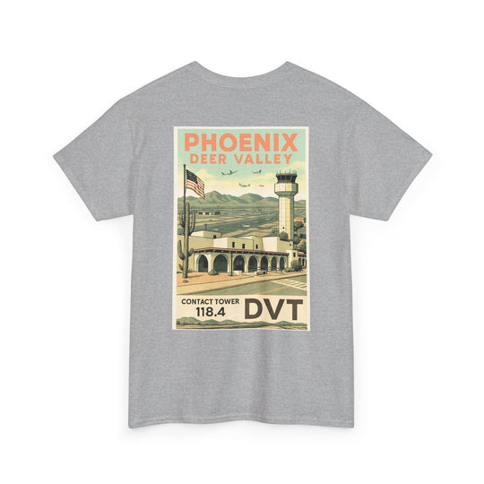 Phoenix Deer Valley Airport Aviation Graphic T-Shirt – Retro Poster
