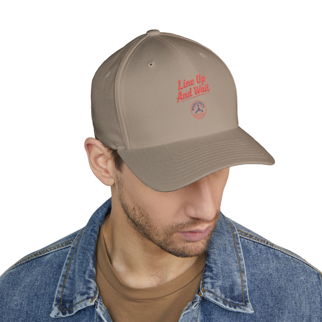 ‘Line Up And Wait’ – Embroidered Baseball Cap