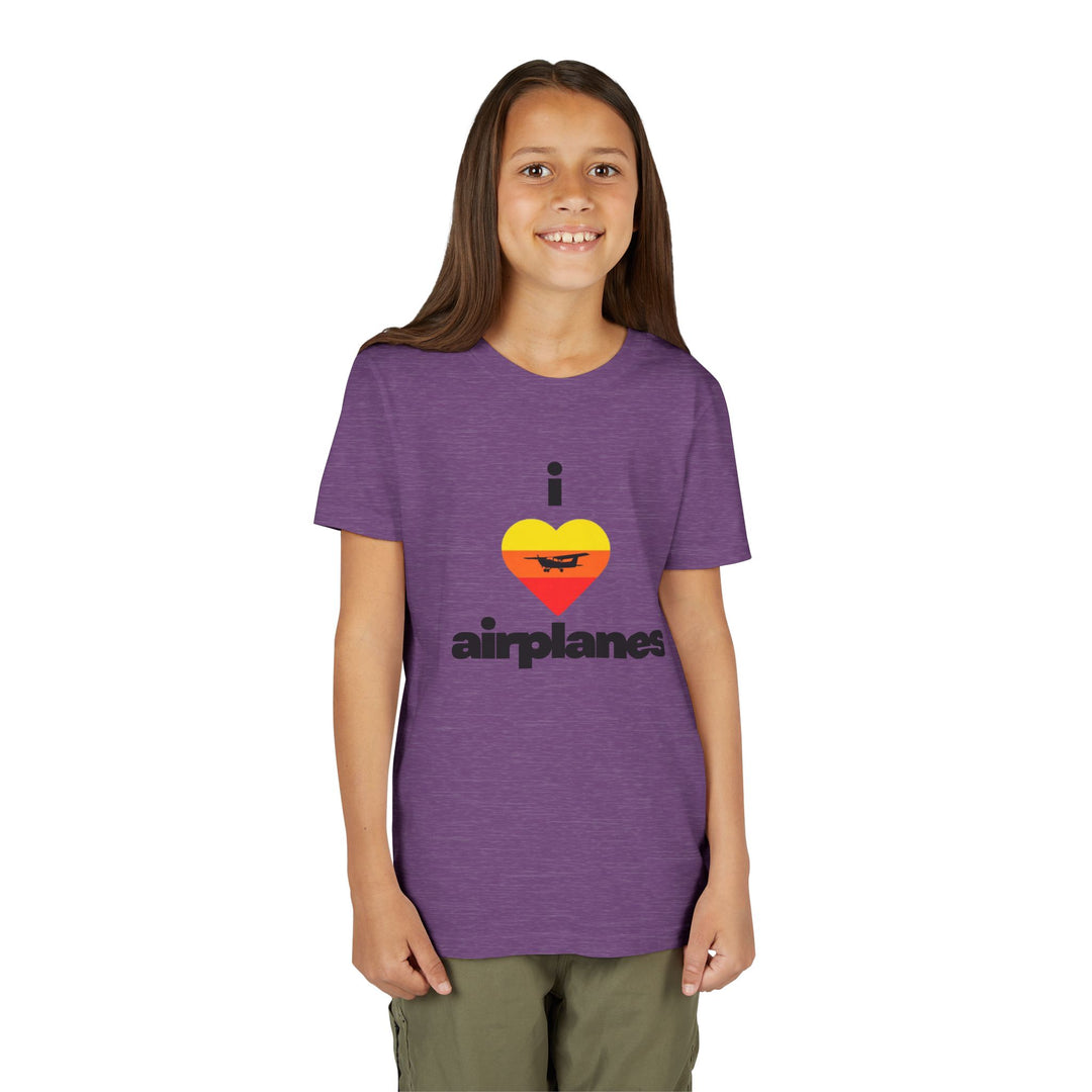 I Love Airplanes Youth T-Shirt