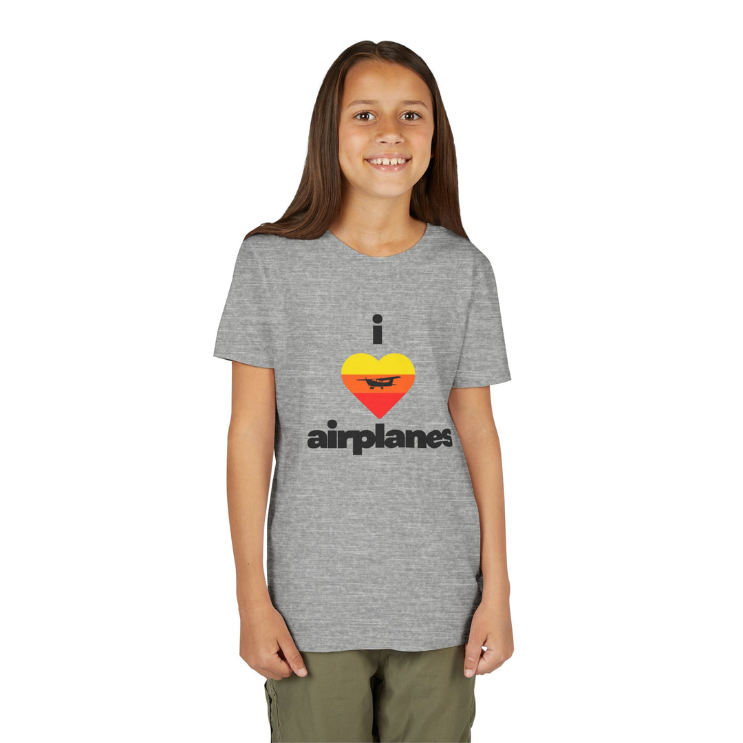 I Love Airplanes Youth T-Shirt