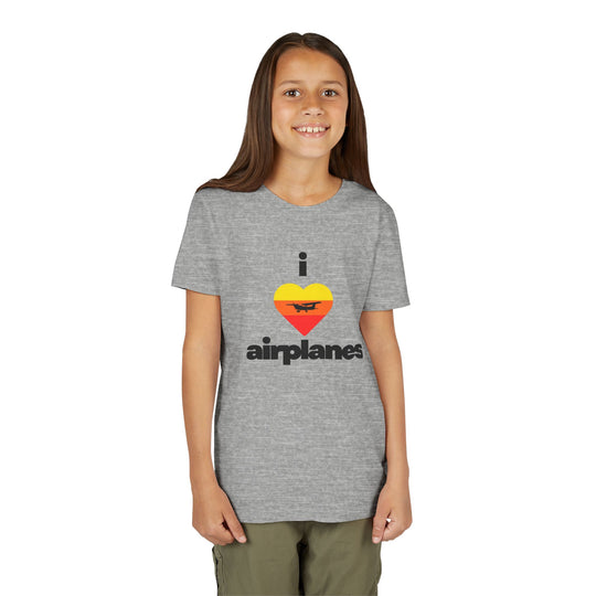 I Love Airplanes Youth T-Shirt