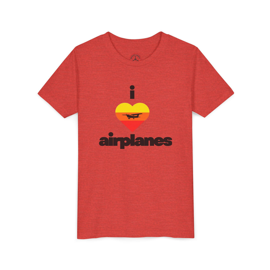 I Love Airplanes Youth T-Shirt