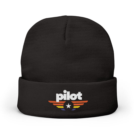Pilot Embroidered Pilot Beanie - Vintage Wings Aviation Hat
