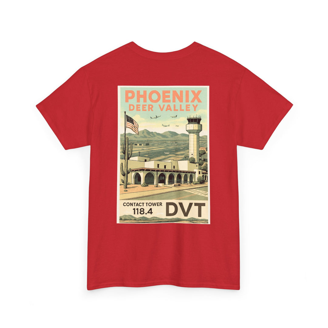 Phoenix Deer Valley Airport Aviation Graphic T-Shirt – Retro Poster