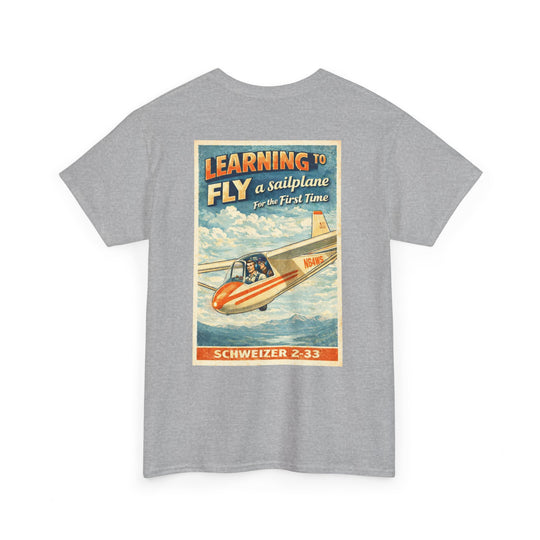 Vintage Aviation Graphic T-Shirt – “Learning to Fly” Sailplane