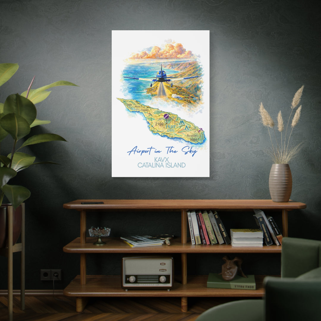 Catalina Island KAVX “Airport in the Sky” – Aviation Canvas Wall Art | Pilot & Airport Artwork
