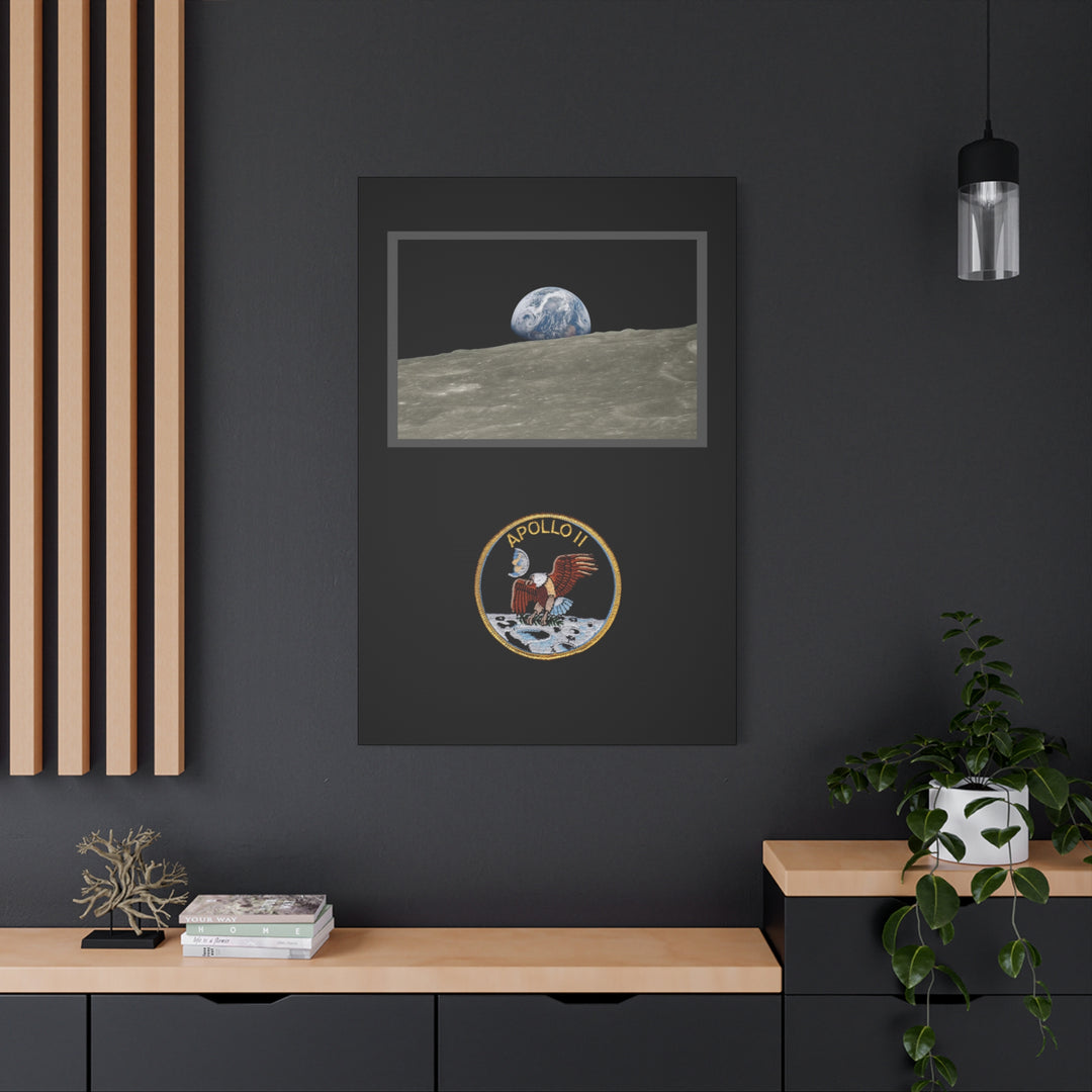 Apollo 11 Earthrise– Aviation Canvas Wall Art | Pilot & Airport Artwork