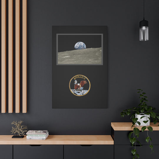 Apollo 11 Earthrise– Aviation Canvas Wall Art | Pilot & Airport Artwork