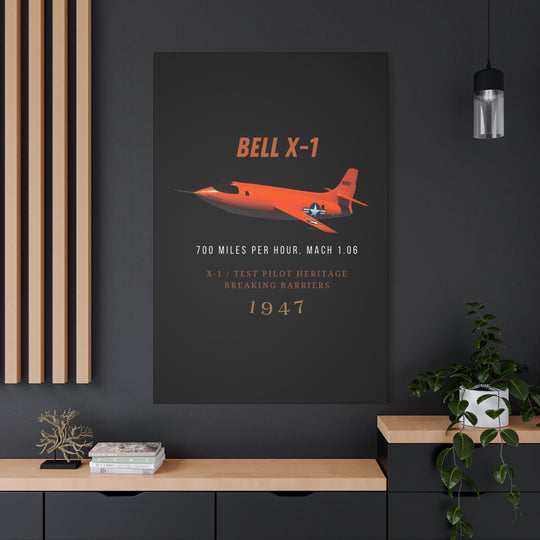 Bell X-1 Vintage Aircraft– Aviation Canvas Wall Art | Pilot & Airport Artwork