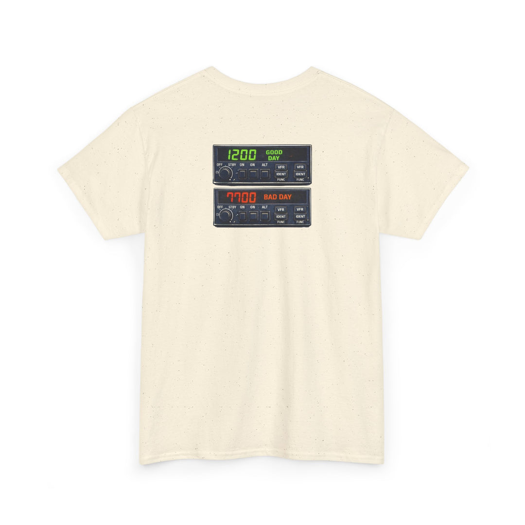 Transponder Aviation Graphic T-Shirt – 1200 Good Day / 7700 Bad Day