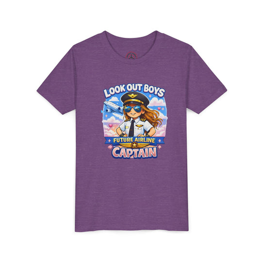 Future Airline Captain Youth T-Shirt – “Look Out Boys”