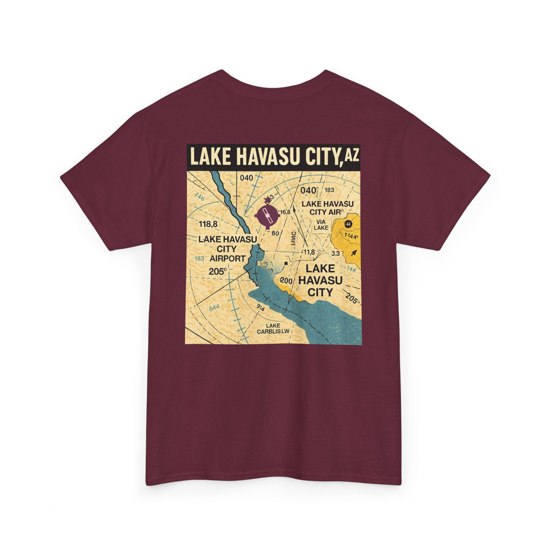 Lake Havasu City KHII Vintage Aviation Map Graphic T-Shirt