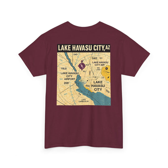 Lake Havasu City KHII Vintage Aviation Map Graphic T-Shirt