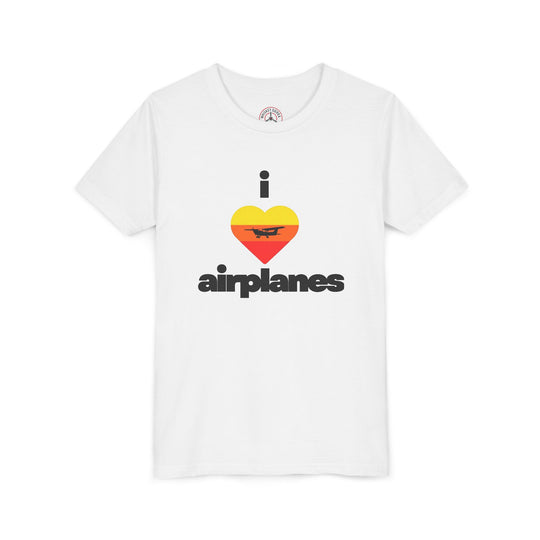 I Love Airplanes Youth T-Shirt