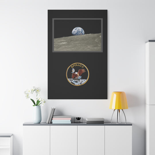 Apollo 11 Earthrise– Aviation Canvas Wall Art | Pilot & Airport Artwork