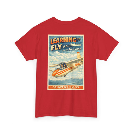 Vintage Aviation Graphic T-Shirt – “Learning to Fly” Sailplane