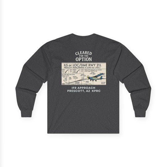 Cleared for the Option Aviation Long Sleeve T-Shirt – KPRC IFR Approach