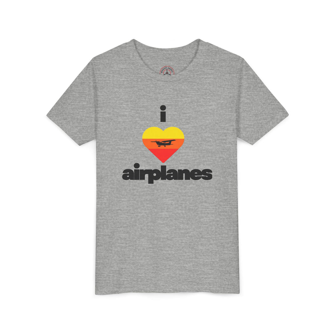 I Love Airplanes Youth T-Shirt