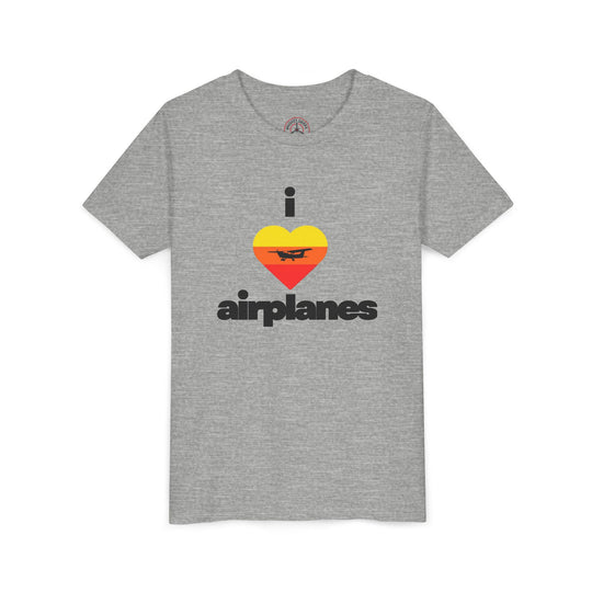 I Love Airplanes Youth T-Shirt