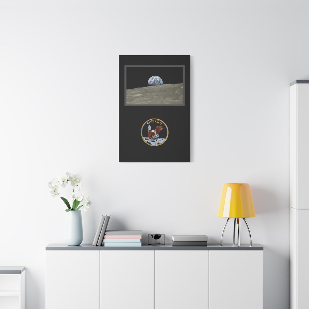 Apollo 11 Earthrise– Aviation Canvas Wall Art | Pilot & Airport Artwork