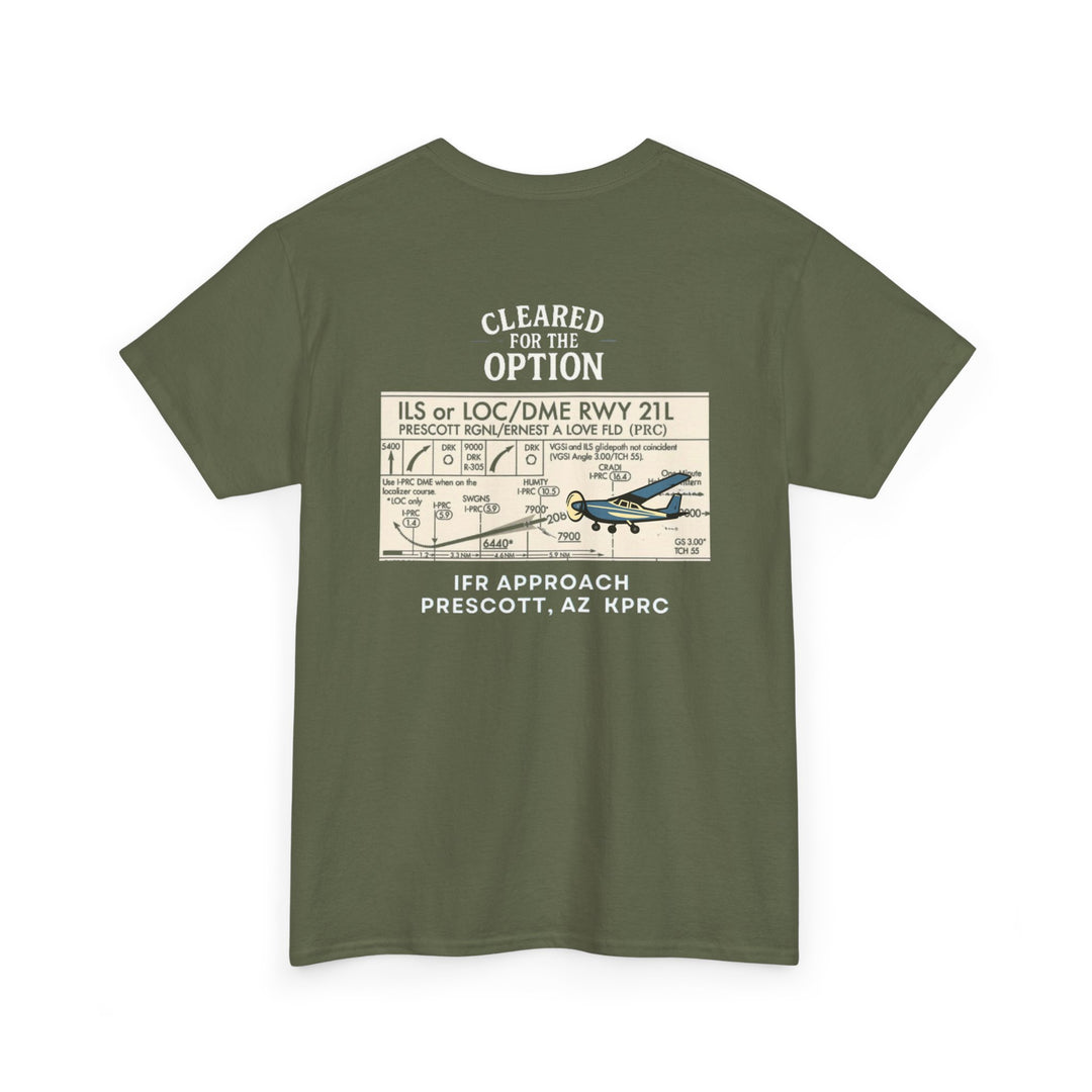 Cleared for the Option Aviation Graphic T-Shirt – KPRC IFR Approach