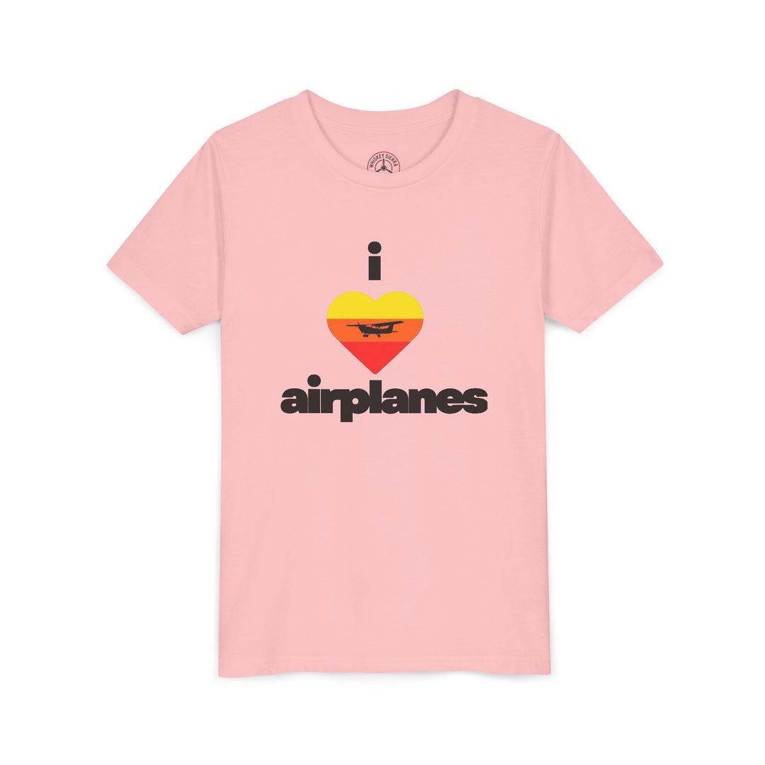 I Love Airplanes Youth T-Shirt
