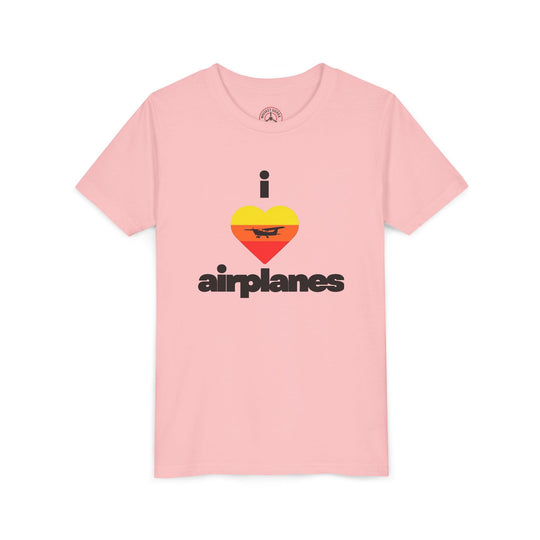 I Love Airplanes Youth T-Shirt