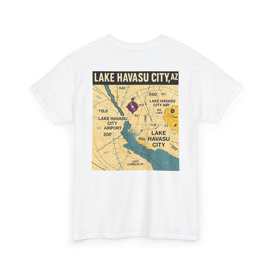 Lake Havasu City KHII Vintage Aviation Map Graphic T-Shirt