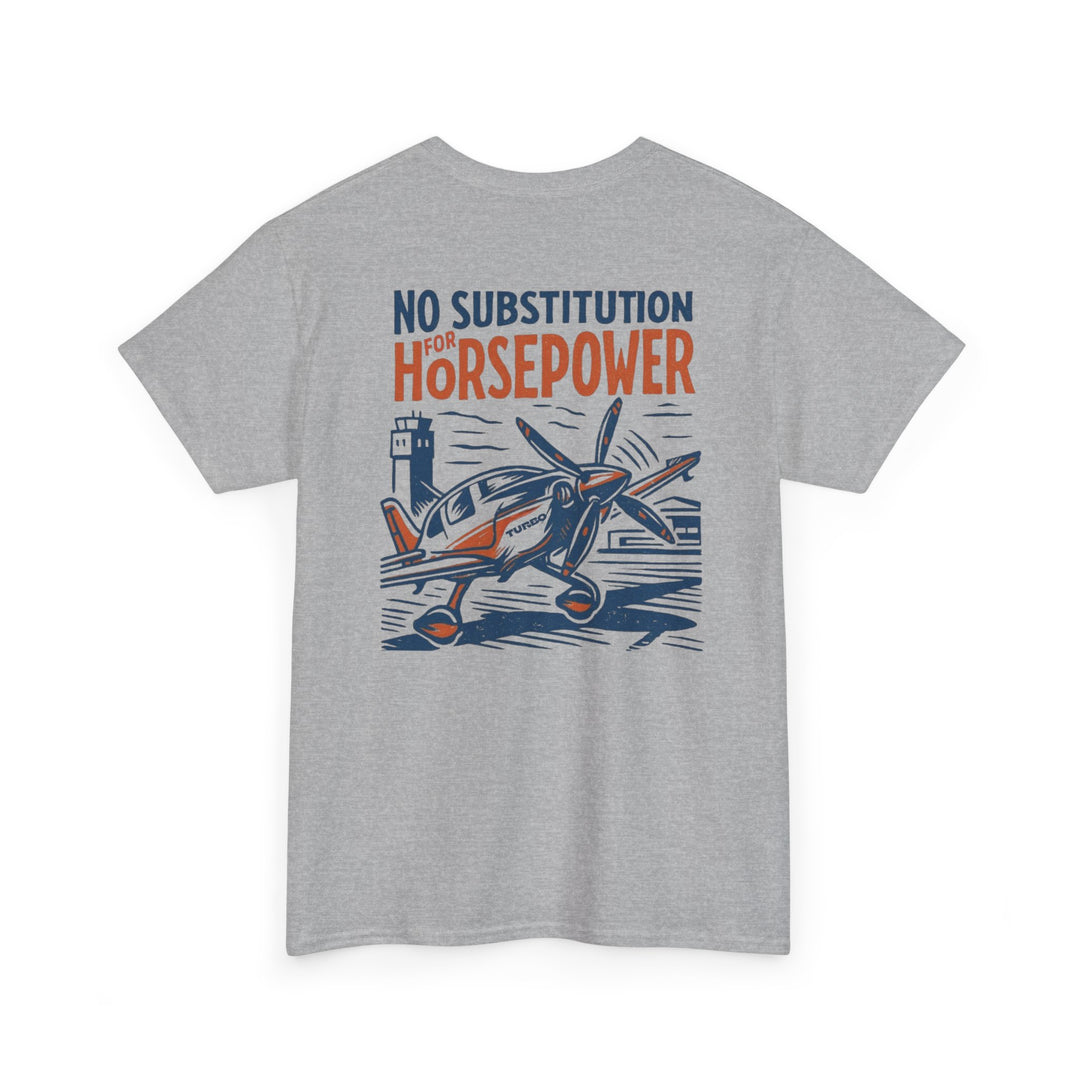No Substitution for Horsepower Aviation Graphic T-Shirt