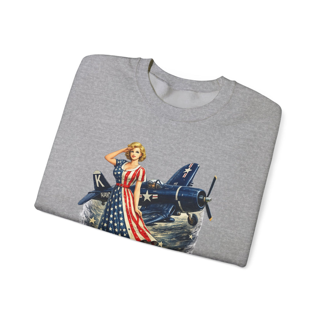 Arsenal of Democracy Vintage Pin-Up Plane- Sweatshirt