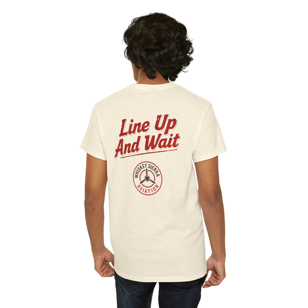 Line Up and Wait – Aviation Graphic Tee