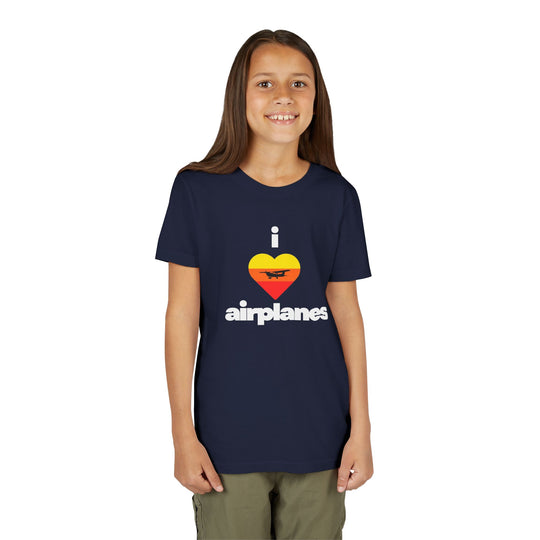 I Love Airplanes Youth T-Shirt