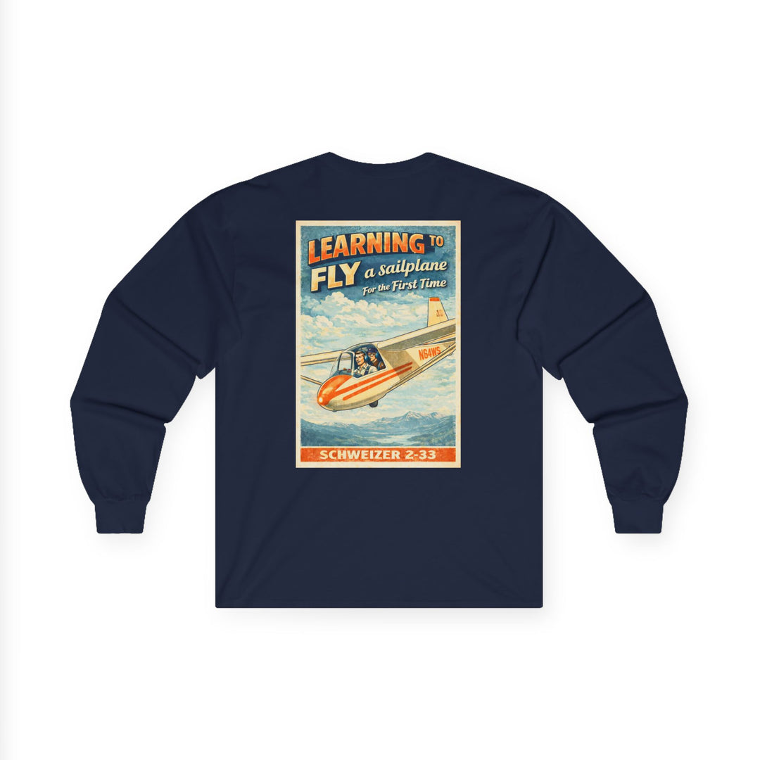 Vintage Aviation Long Sleeve T-Shirt – Sailplanes “Learning to Fly”