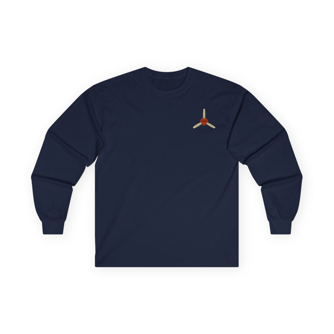 Orange Aviation Logo Long Sleeve Tee — "Whiskey Sierra Aviation" Pilot Shirt